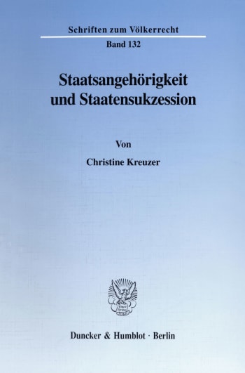 Cover: Staatsangehörigkeit und Staatensukzession