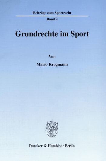 Cover: Grundrechte im Sport