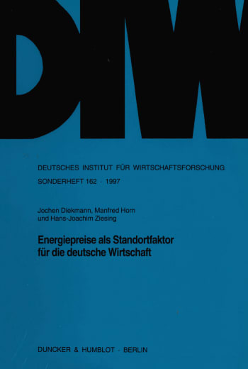 Cover: Energiepreise als Standortfaktor für die deutsche Wirtschaft