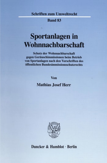 Cover: Sportanlagen in Wohnnachbarschaft