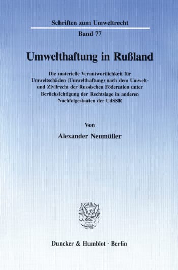 Cover: Umwelthaftung in Rußland