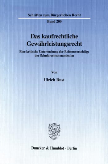 Cover: Das kaufrechtliche Gewährleistungsrecht