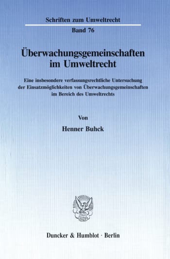 Cover: Überwachungsgemeinschaften im Umweltrecht