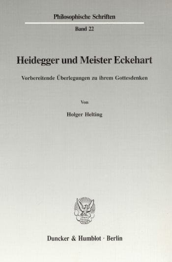 Cover: Heidegger und Meister Eckehart