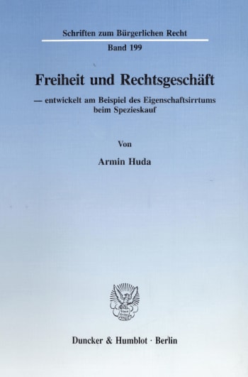 Cover: Freiheit und Rechtsgeschäft