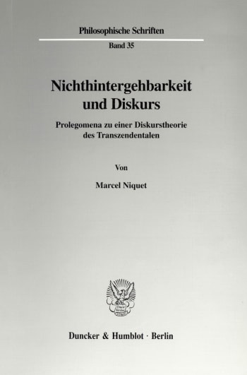 Cover: Nichthintergehbarkeit und Diskurs