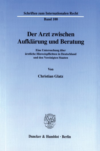 Cover: Der Arzt zwischen Aufklärung und Beratung