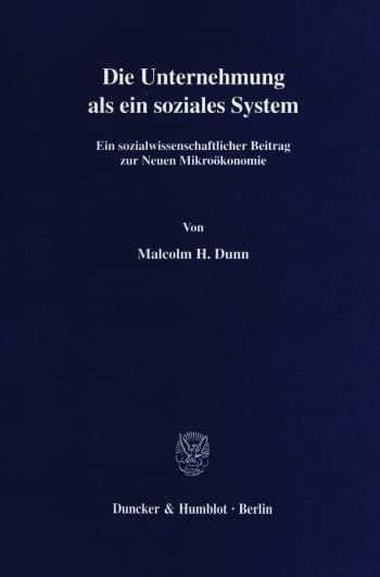 Cover: Die Unternehmung als ein soziales System