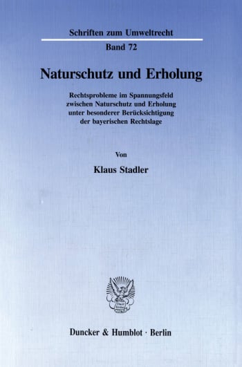 Cover: Naturschutz und Erholung