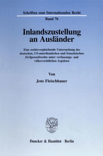 Cover: Inlandszustellung an Ausländer