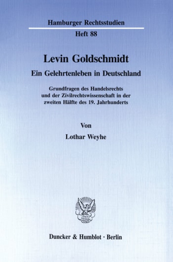 Cover: Levin Goldschmidt