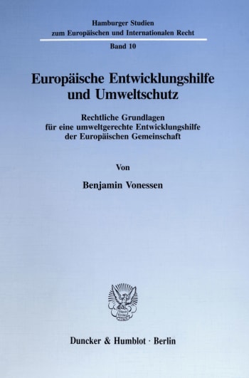 Cover: Europäische Entwicklungshilfe und Umweltschutz