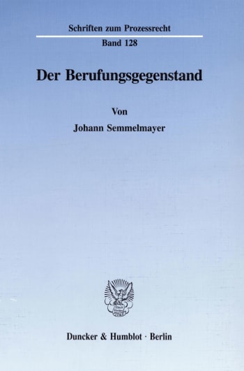 Cover: Der Berufungsgegenstand