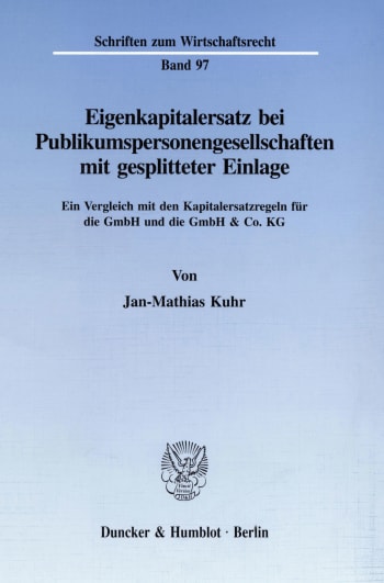 Cover: Eigenkapitalersatz bei Publikumspersonengesellschaften mit gesplitteter Einlage