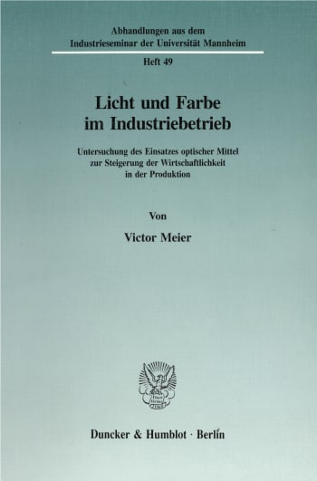 Cover: Licht und Farbe im Industriebetrieb