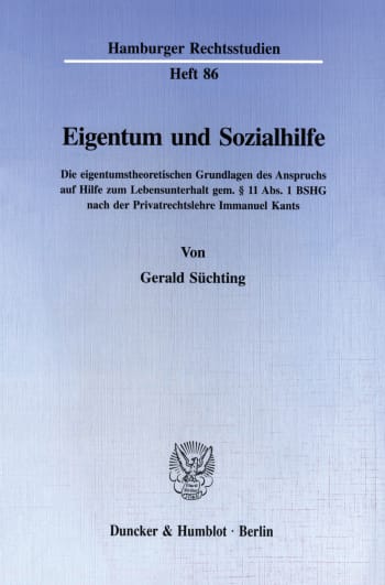 Cover: Eigentum und Sozialhilfe