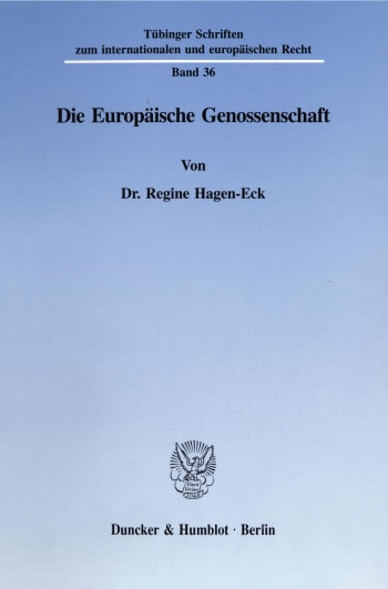 Cover: Die Europäische Genossenschaft