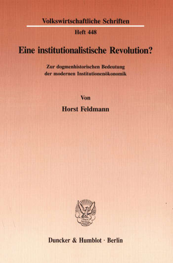 Cover: Eine institutionalistische Revolution?