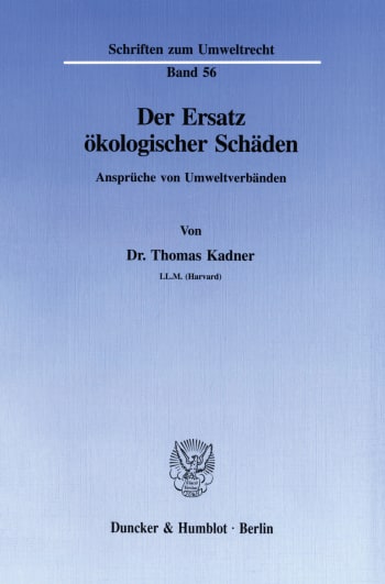 Cover: Der Ersatz ökologischer Schäden