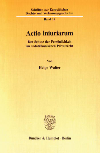 Cover: Actio iniuriarum