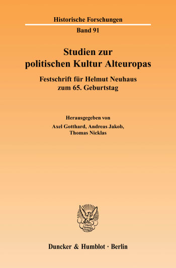 Cover: Studien zur politischen Kultur Alteuropas