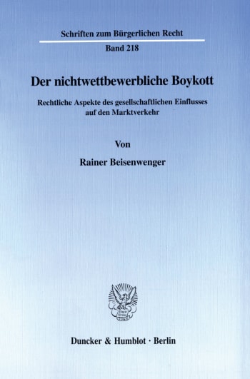 Cover: Der nichtwettbewerbliche Boykott