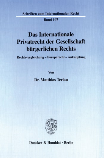 Cover: Das Internationale Privatrecht der Gesellschaft bürgerlichen Rechts