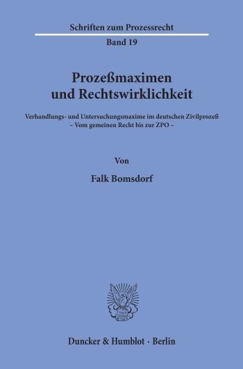 Cover: Prozeßmaximen und Rechtswirklichkeit