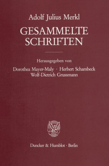 Cover: Gesammelte Schriften