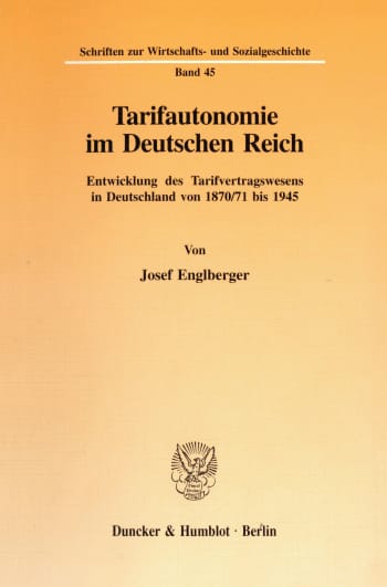 Cover: Tarifautonomie im Deutschen Reich