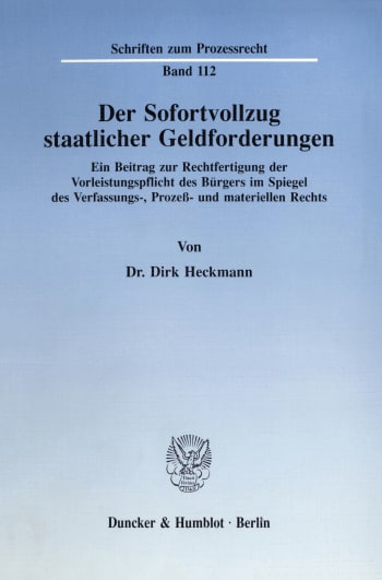 Cover: Der Sofortvollzug staatlicher Geldforderungen