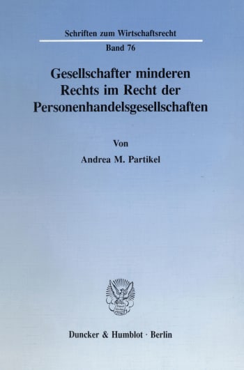 Cover: Gesellschafter minderen Rechts im Recht der Personenhandelsgesellschaften