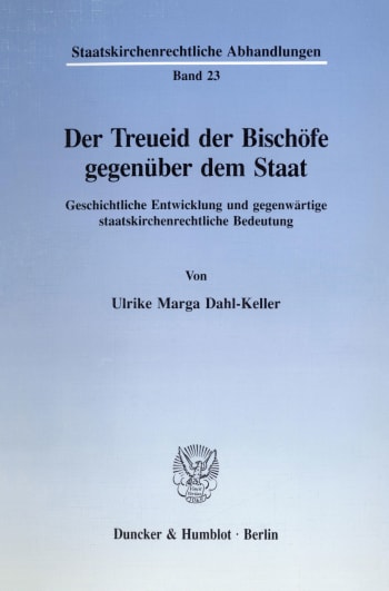 Cover: Der Treueid der Bischöfe gegenüber dem Staat