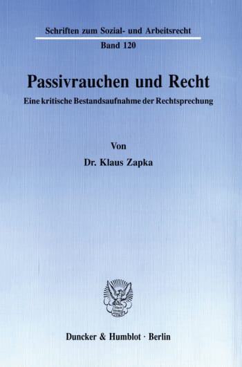 Cover: Passivrauchen und Recht