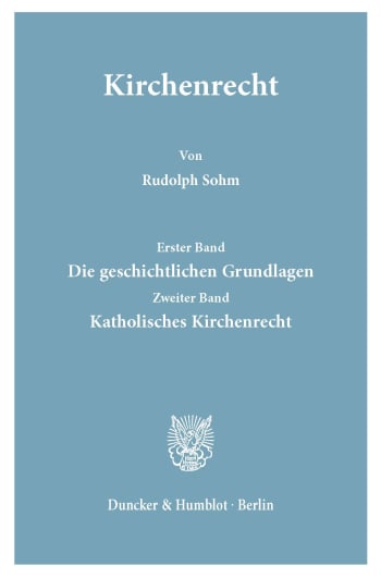 Cover: Kirchenrecht. (Aus Binding, Systematisches Handbuch der deutschen Rechtswissenschaft)