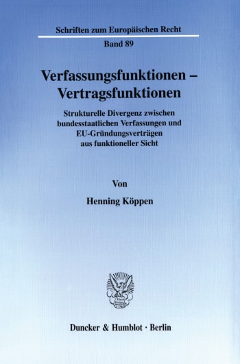 Cover: Verfassungsfunktionen - Vertragsfunktionen