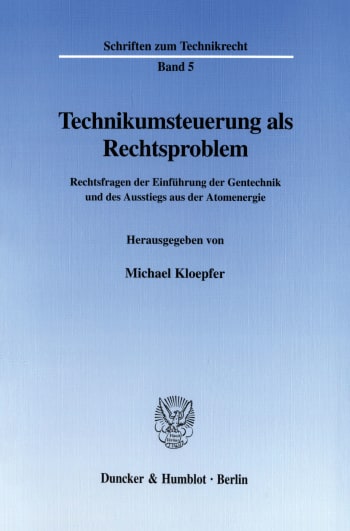 Cover: Technikumsteuerung als Rechtsproblem