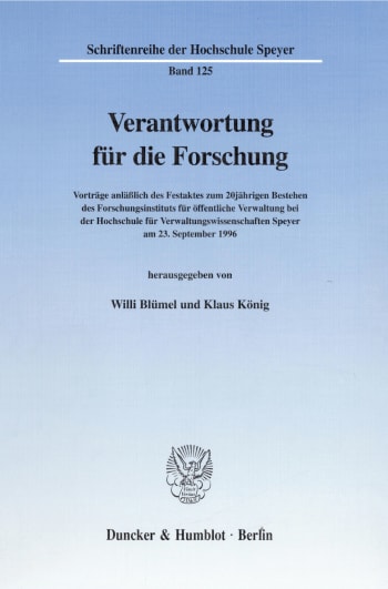 Cover: Verantwortung für die Forschung