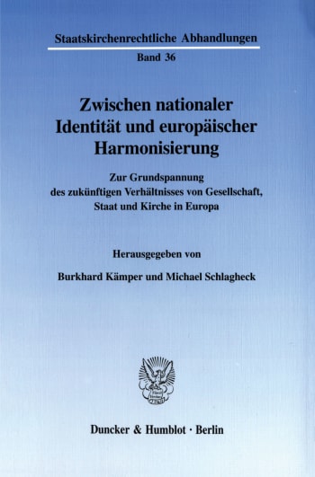 Cover: Zwischen nationaler Identität und europäischer Harmonisierung