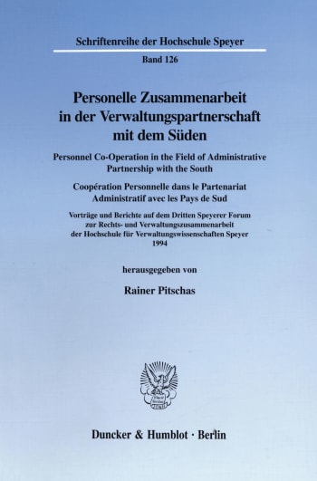 Cover: Personelle Zusammenarbeit in der Verwaltungspartnerschaft mit dem Süden / Personnel Co-Operation in the Field of Administrative Partnership with the South / Coopération Personnelle dans le Partenariat Administratif avec les Pays de Sud