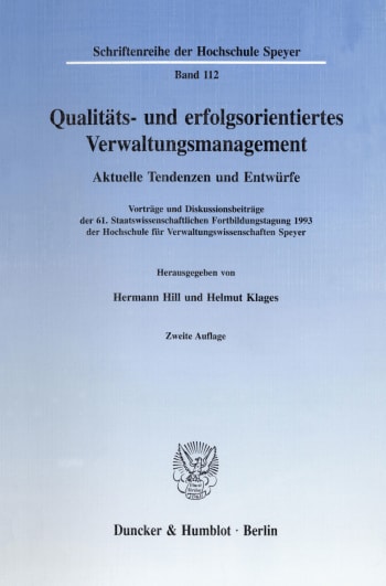 Cover: Qualitäts- und erfolgsorientiertes Verwaltungsmanagement