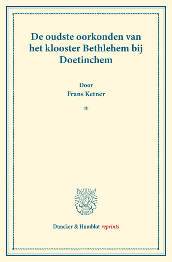 Cover: De oudste oorkonden van het klooster Bethlehem bij Doetinchem