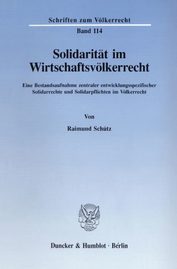 Cover: Solidarität im Wirtschaftsvölkerrecht