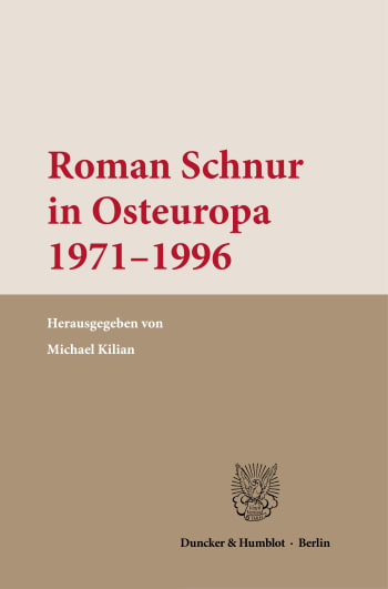 Cover: Roman Schnur in Osteuropa 1971–1996