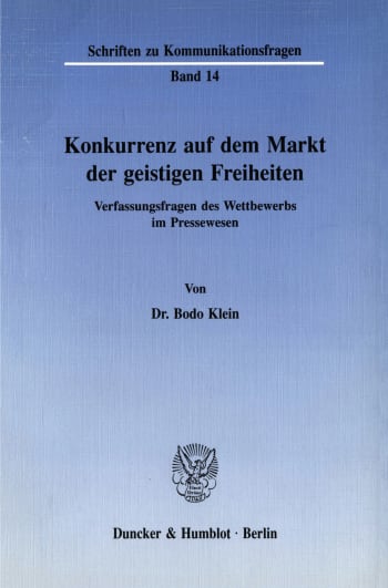 Cover: Konkurrenz auf dem Markt der geistigen Freiheiten