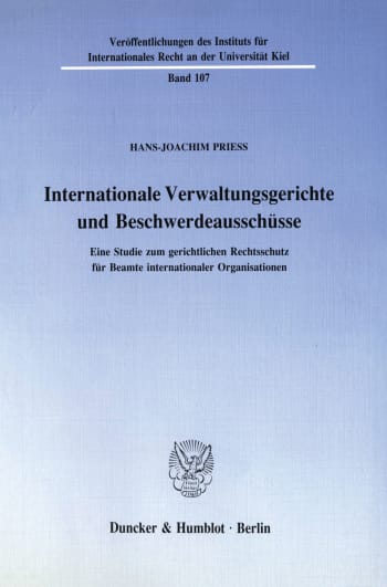 Cover: Internationale Verwaltungsgerichte und Beschwerdeausschüsse