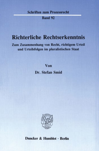 Cover: Richterliche Rechtserkenntnis