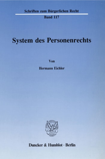 Cover: System des Personenrechts