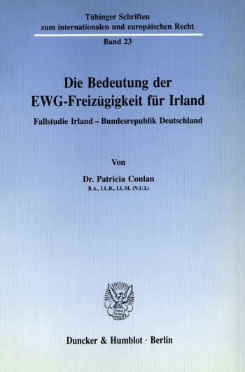 Cover: Die Bedeutung der EWG-Freizügigkeit für Irland