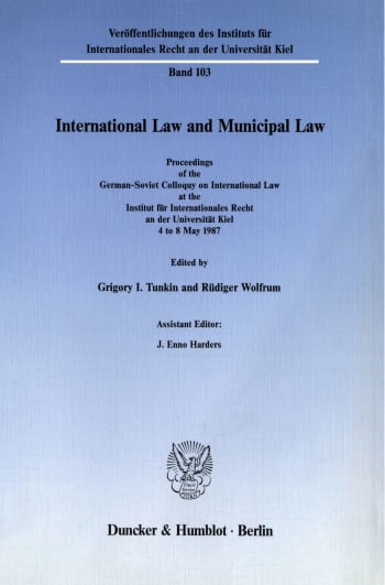 Cover: International Law and Municipal Law